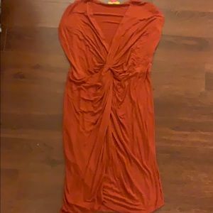 Orange Catherine Malandrino Cap Sleeve Dress